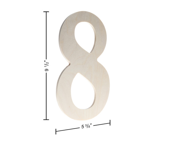 Good Wood By Leisure Arts Letter 9.5" Birch Number 8