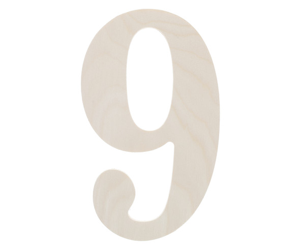 Good Wood By Leisure Arts Letter 9.5" Birch Number 9