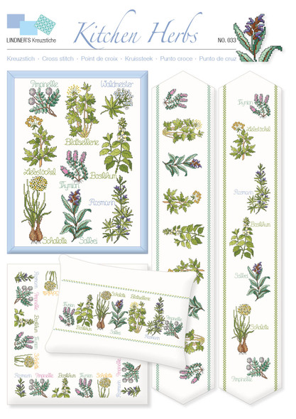 Lindner's Cross Stitch Chart Kitchen Herbs ePattern