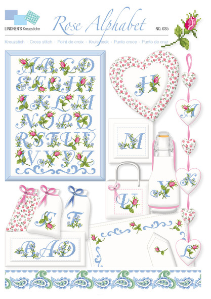 Lindner's Cross Stitch Chart Rose Alphabet ePattern