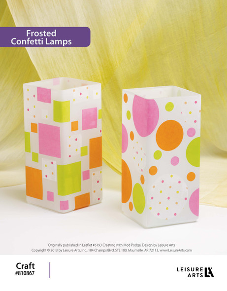ePattern Mod Podge Frosted Confetti Lamps