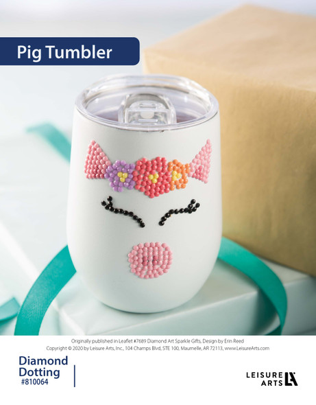 Diamond Art By Leisure Arts Sparkle Gifts Pig Tumbler ePattern