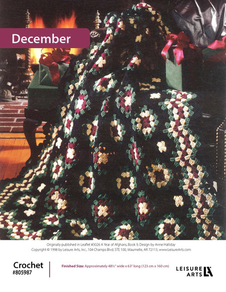 Leisure Arts A Year of Afghans Book 9 December Crochet ePattern