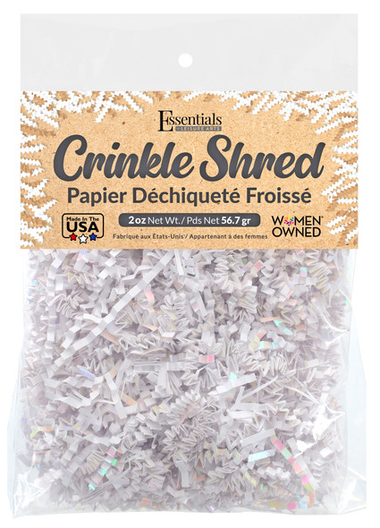 Essentials By Leisure Arts Crinkle Shred 2oz Iridescent White Bag