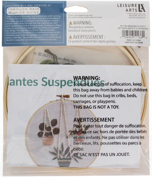 Leisure Arts Kit Embroidery 6" Hanging Plant