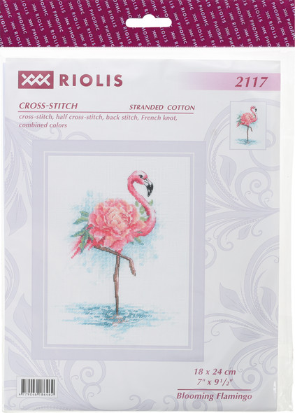 Riolis Cross Stitch Kit Blooming Flamingo