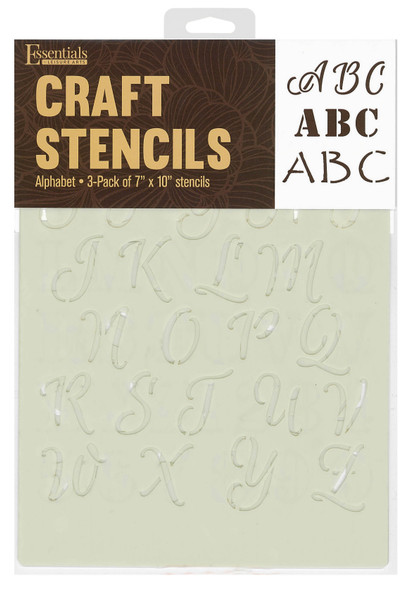 Essentials By Leisure Arts Stencil 7"x 10" Alphabets Value Pack 3pc
