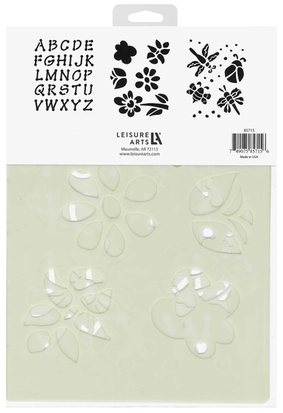 Essentials By Leisure Arts Stencil 7"x 10" Flowers Value Pack 3pc