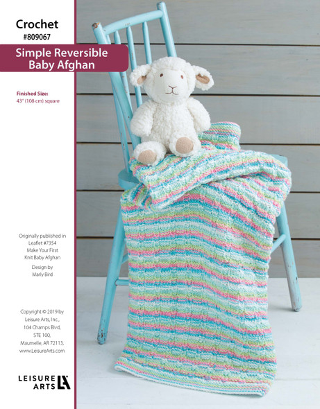 ePattern Knit Simple Reversible Baby Afghan