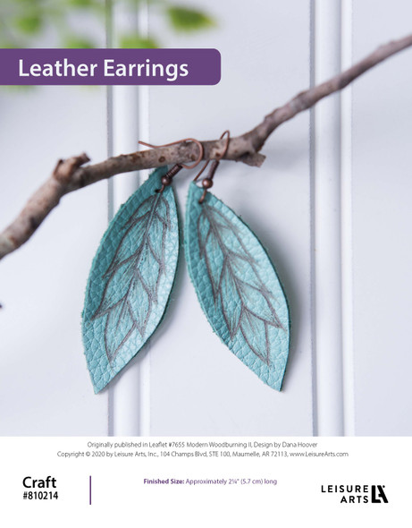 ePattern Modern Woodburing ll Leather Earrings