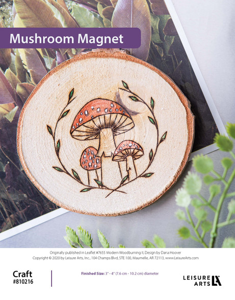 ePattern Modern Woodburing ll Mushroom Magnet