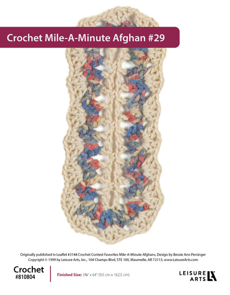 Leisure Arts Crochet Mile-A-Minute Afghan #29 ePattern