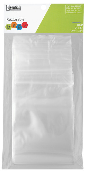 Essentials By Leisure Arts Reclosable Bag 2mil 3"x 5" 100pc