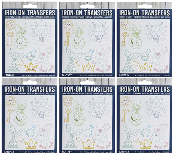 Essentials By Leisure Arts Bundle Iron-On Transfer Fantasy 6 Sets