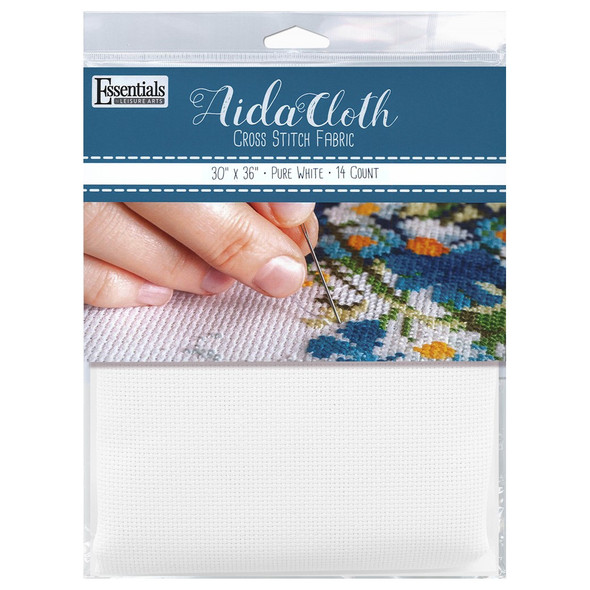 Essentials By Leisure Arts Aida Cloth 14ct Pure White 30 inch x 36 inch