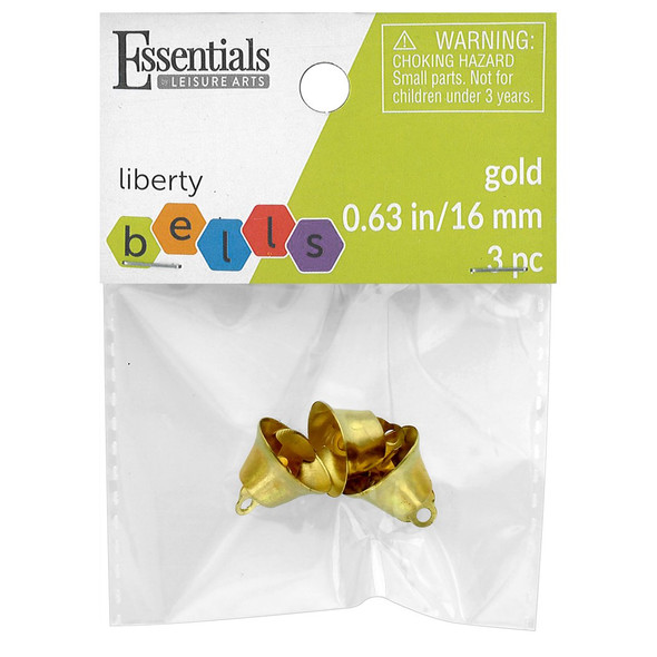Essentials By Leisure Arts Bell Liberty 16mm Gold 3pc
