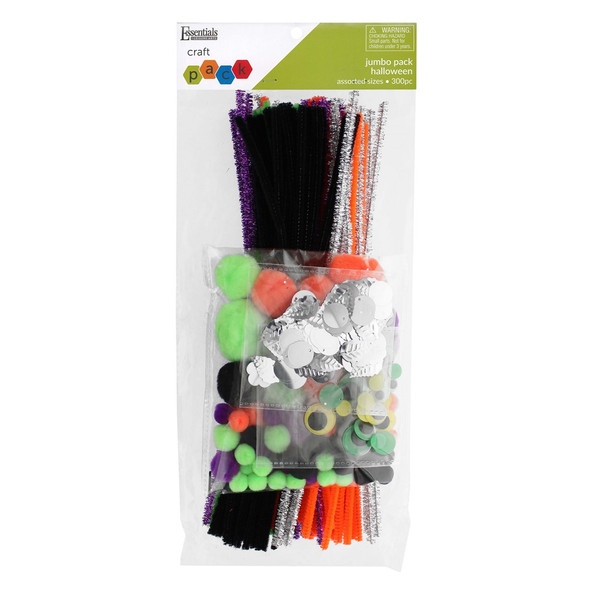 Essentials By Leisure Arts Chenille Jumbo Craft Pack Halloween 300pc