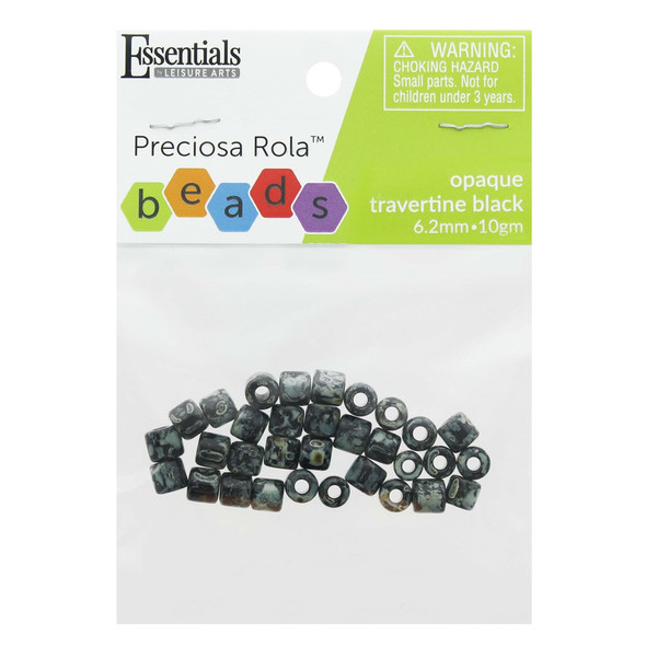 Essentials By Leisure Arts Preciosa Rola 6.2mm Opaque Travertine Black 10gm