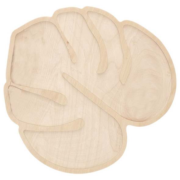 Leisure Arts Welled Wood Surface Monstera Leaf 9.6 inch x 10 inch