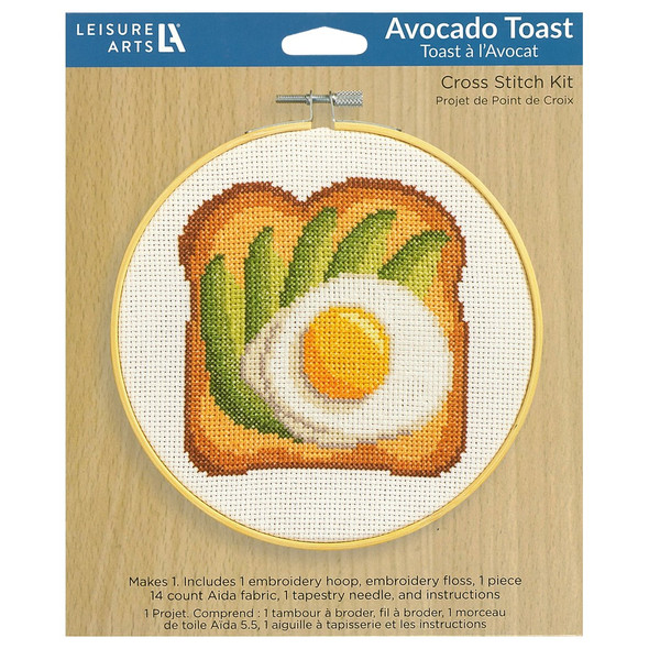 Leisure Arts Embroidery Kit 6 inch Avocado Toast