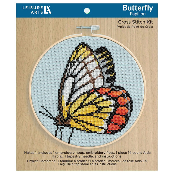 Leisure Arts Cross Stitch Kit 6 inch Butterfly
