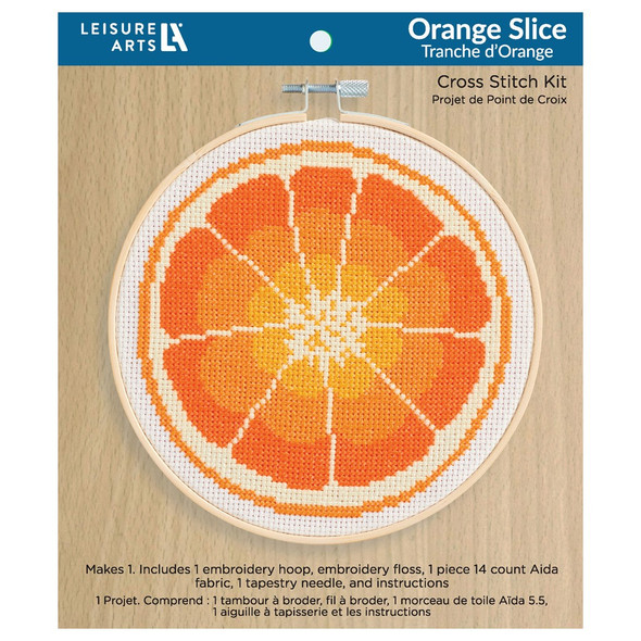 Leisure Arts Cross Stitch Kit 6 inch Orange Slice