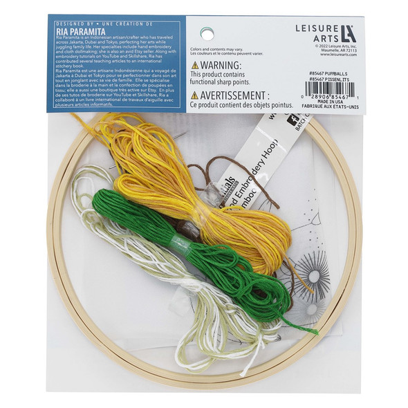Leisure Arts Embroidery Kit 6 inch Puffballs
