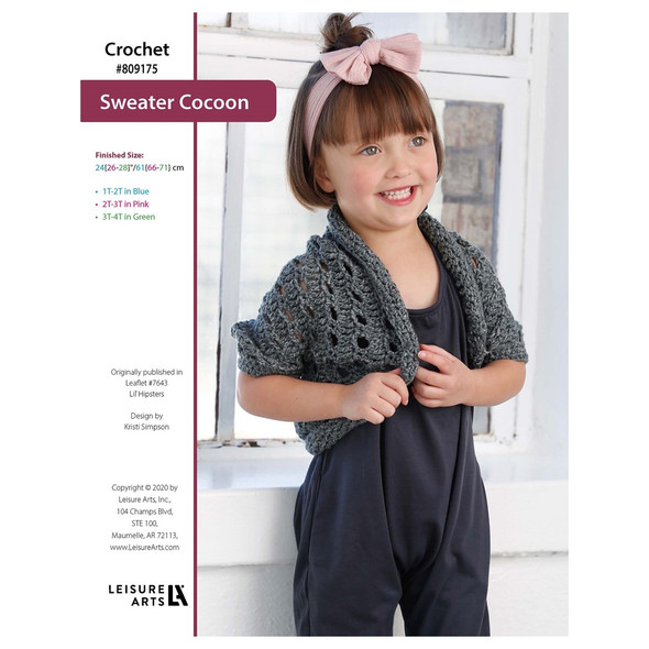 Leisure Arts Lil Hipsters Sweater Cocoon Crochet ePattern