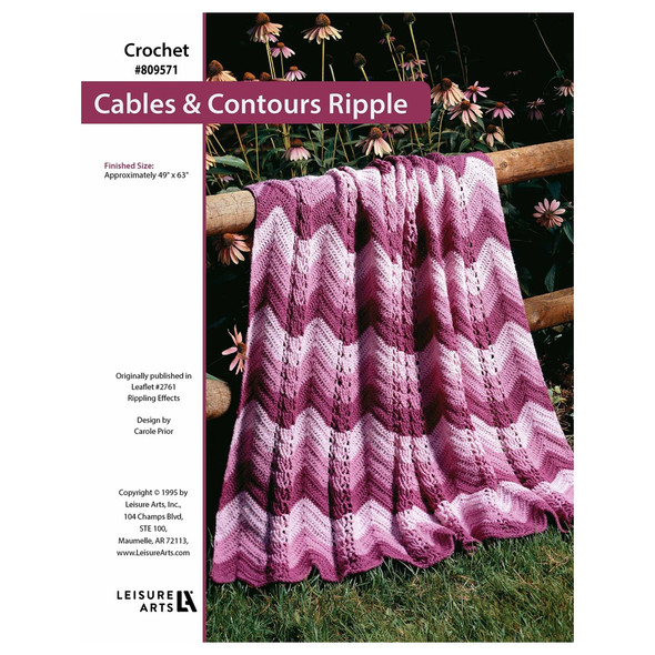 Leisure Arts Rippling Effects Cables Contours Ripple Afghan Crochet ePattern