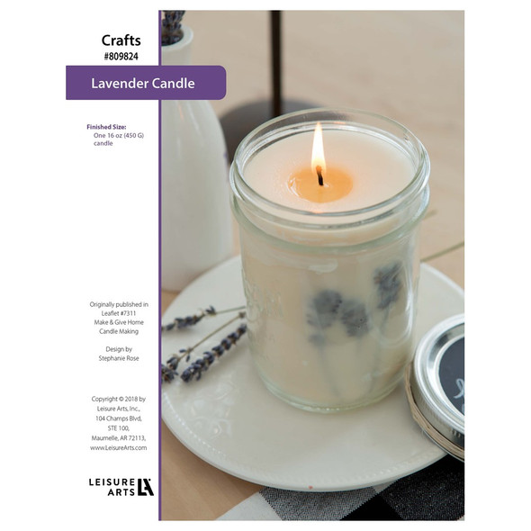 Leisure Arts Make Give Home Candle Making Lavender Candle ePattern