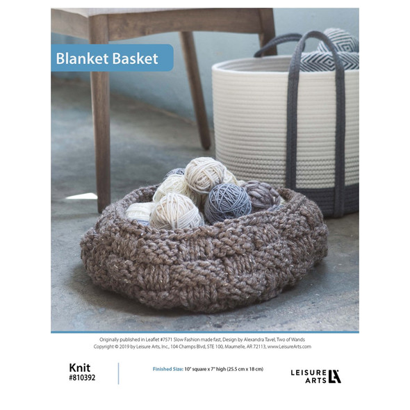 Leisure Arts Slow Fashion Made Fast Blanket Basket Knit ePattern