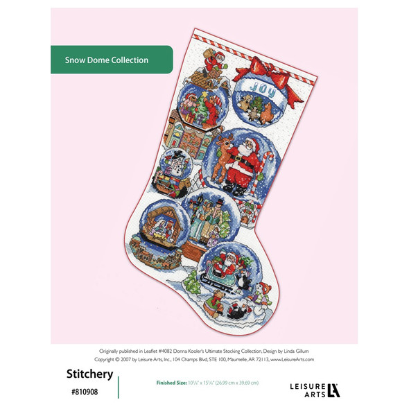 Leisure Arts Donna Koolers Ultimate Stocking Collection Snow Dome Collection Cross Stitch ePattern