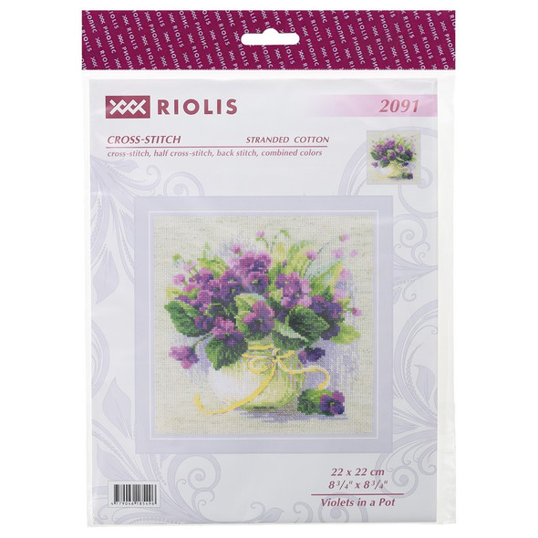 Riolis Cross Stitch Kit Violets In A Pot