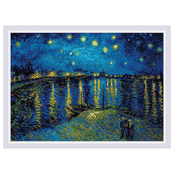Riolis Diamond Mosaic Kit 15 inch x 10.75 inch Starry Night Over Rhone