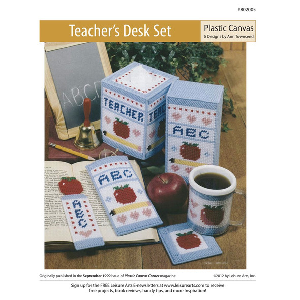 Leisure Arts Teachers Desk Set Plastic Canvas ePattern