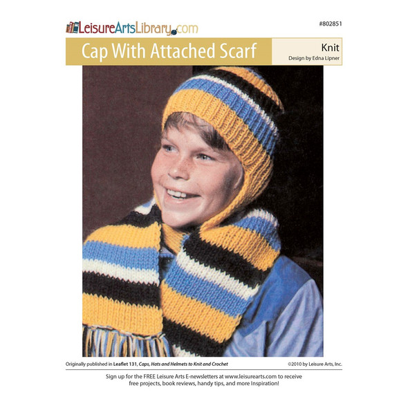 Leisure Arts Caps Hats And Helmets Cap With Attached Scarf ePattern