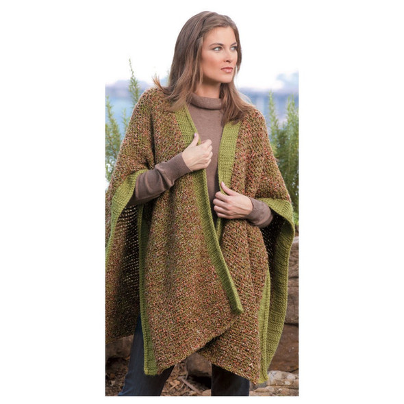 Leisure Arts Ultimate Beginners Guide To Tunisian Crochet Seed Stitch Ruana ePattern