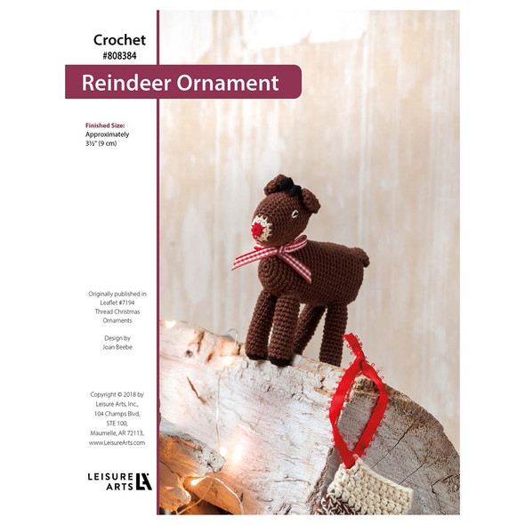 Leisure Arts Thread Christmas Ornaments Reindeer Crochet ePattern