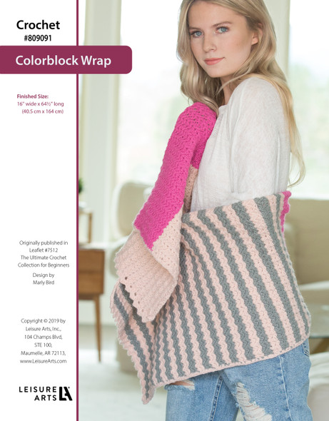 Leisure Arts ePattern Crochet Colorblock Wrap