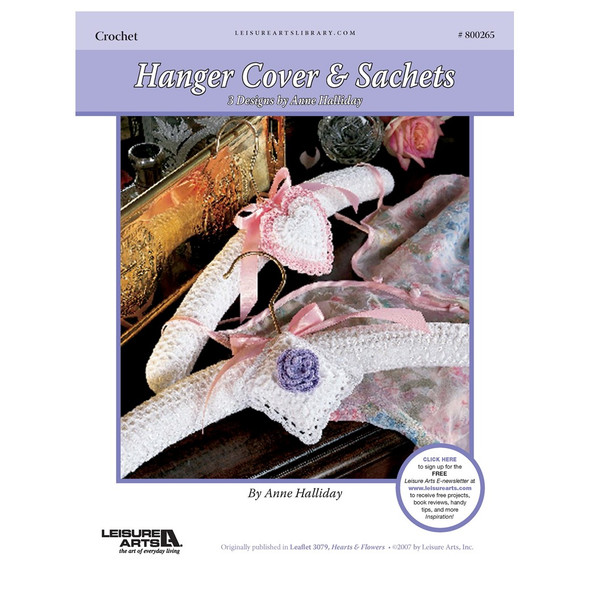 Leisure Arts Hearts Flowers Hanger Cover Sachets Crochet ePattern