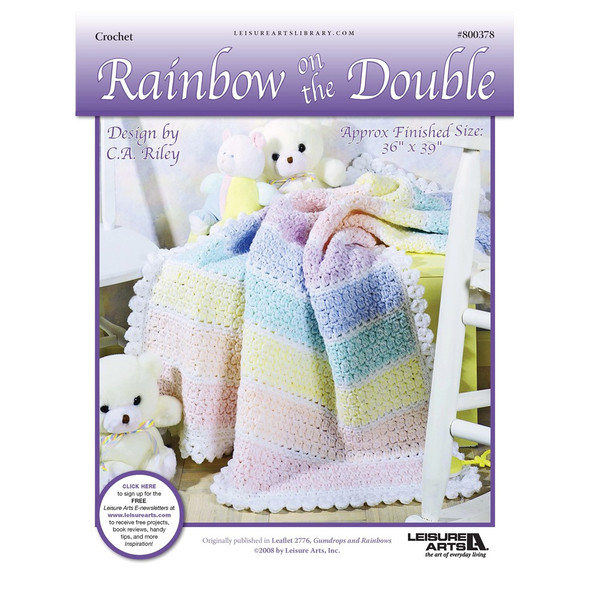 Leisure Arts Gumdrops and Rainbows Rainbow on the Double Afghan Crochet ePattern