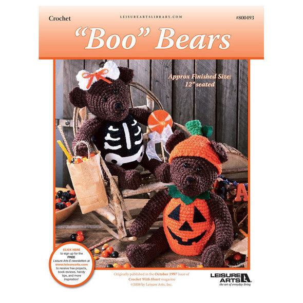 Leisure Arts Crochet With Heart Boo Bears ePattern
