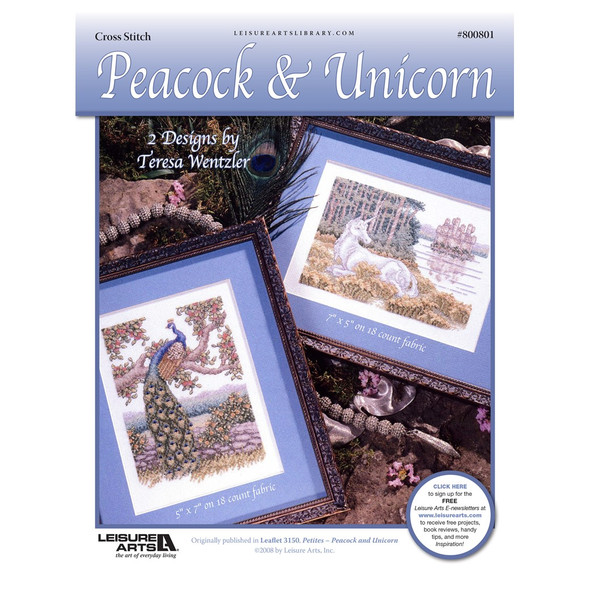 Leisure Arts Peacock Unicorn Cross Stitch ePattern