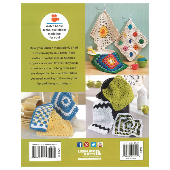 Leisure Arts Crochet Dishcloths Book.