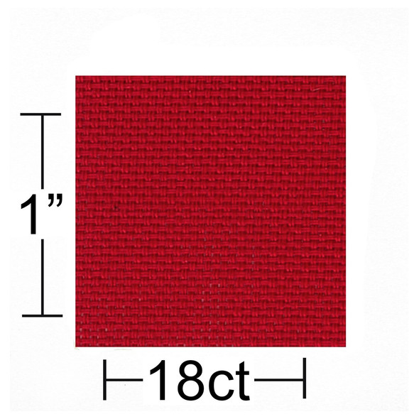 Essentials By Leisure Arts Aida Cloth 18ct Red 15 inch x 18 inch Essentials By Leisure Arts Aida Cloth 18ct Red 15 inch x 18 inch