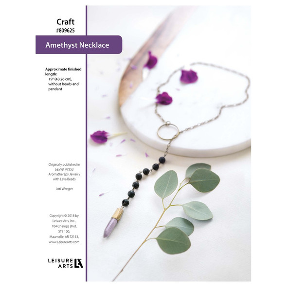 Leisure Arts ePattern Jewelry With Lava Beads Amethyst Necklace