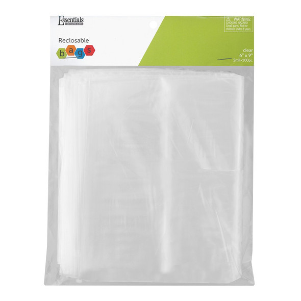 Essentials By Leisure Arts Reclosable Bag 2mil 6 inch x 9 inch 100pc Essentials By Leisure Arts Reclosable Bag 2mil 6 inch x 9 inch 100pc