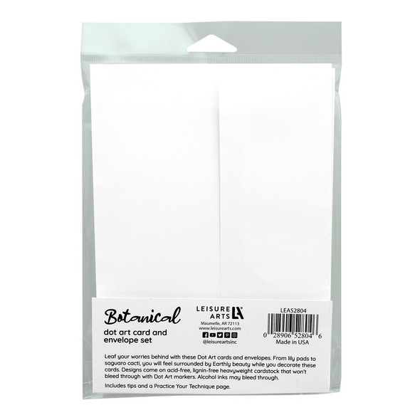 Leisure Arts Dot Art Coloring Card Envelope 5 inch x 7 inch Botanical 24pc Leisure Arts Dot Art Coloring Card Envelope 5 inch x 7 inch Botanical 24pc