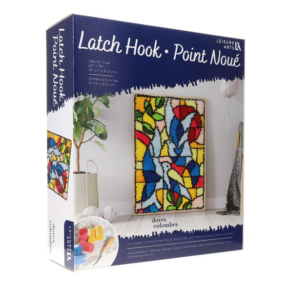 Leisure Arts Latch Hook Kit 24 inch x 36 inch Doves Leisure Arts Latch Hook Kit 24 inch x 36 inch Doves