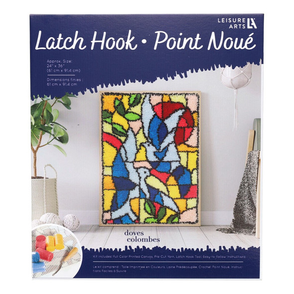Leisure Arts Latch Hook Kit 24 inch x 36 inch Doves Leisure Arts Latch Hook Kit 24 inch x 36 inch Doves
